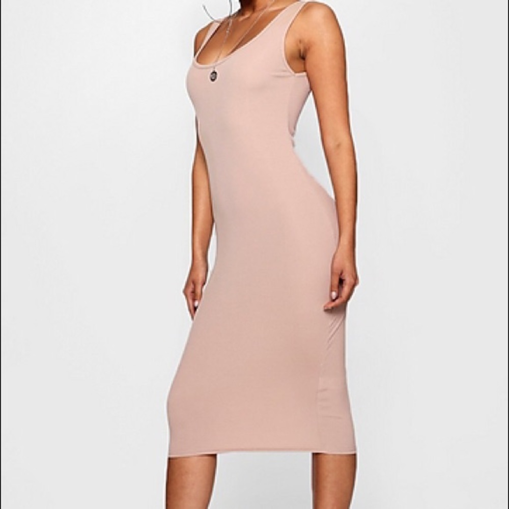 Boohoo ribbed bodycon dress